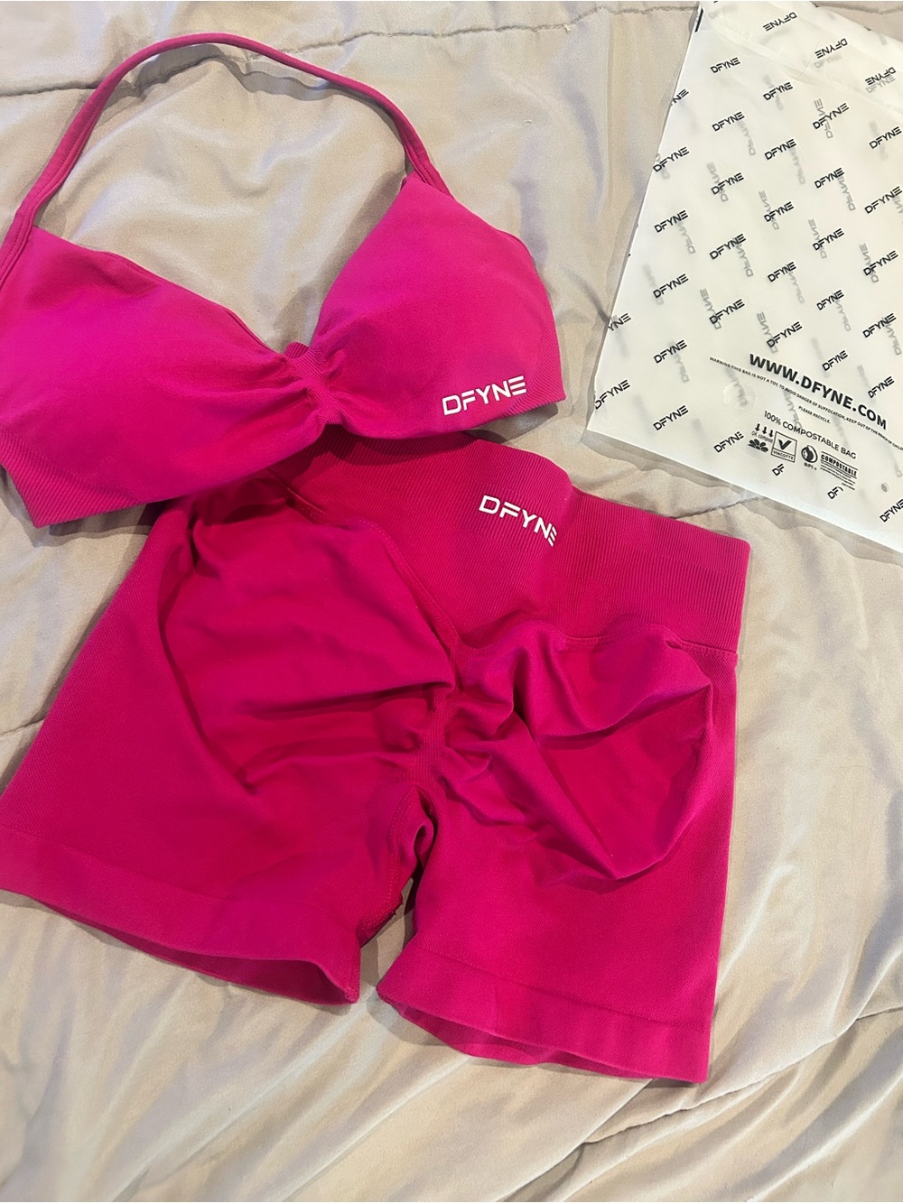 DFYNE Hot Pink Bike Shorts — Women's High-Rise Active Shorts
